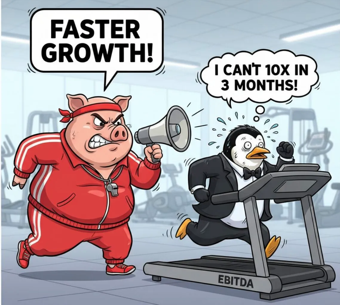 The 100-Day Plan. For some, it's a sprint to a cliff. For us, it's the foundation for a marathon. Pushing for a 10x EBITDA in 3 mo...